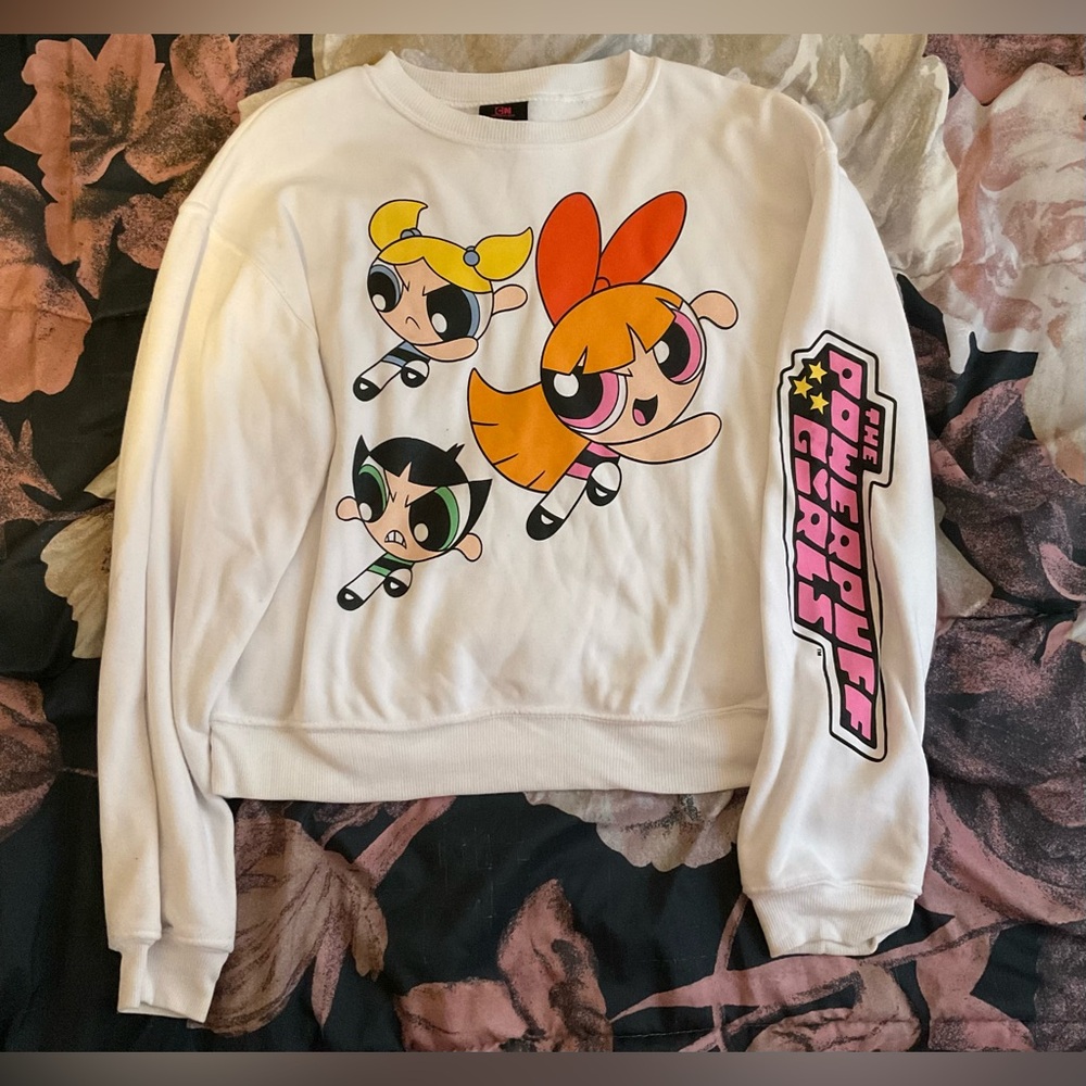 White POWEPUFF GIRLS Crewneck